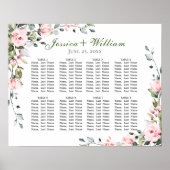 Eucalyptus en Rozen 8 Tables WeddenschapskART Poster (Voorkant)