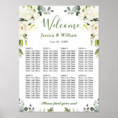 Eucalyptus en Rozen 8 Tables WeddenschapskART Poster (Voorkant)