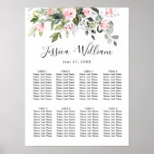 Eucalyptus en Rozen 8 Tables WeddenschapskART Poster (Voorkant)