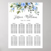Eucalyptus en Rozen 8 Tables WeddenschapskART Poster (Voorkant)