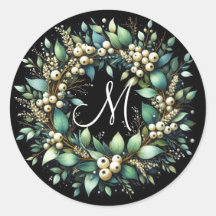 Eucalyptus en Snowberries krans Waterverf