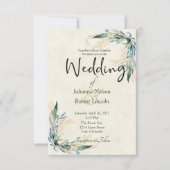 Eucalyptus en uitnodiging voor goudbruiloft (Voorkant)