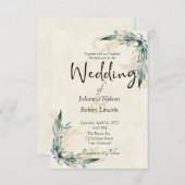 Eucalyptus en uitnodiging voor goudbruiloft (Voorkant / Achterkant)