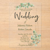 Eucalyptus en uitnodiging voor goudbruiloft (Voorkant)