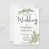 Eucalyptus en uitnodiging voor goudbruiloft (Voorkant)