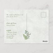 Eucalyptus en varenringen, bewaar de trouwdatum briefkaart (Achterkant)