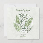Eucalyptus en varenringen bruiloft uitnodiging (Voorkant)