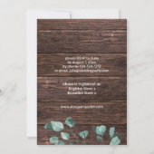 Eucalyptus en Vrijgezellenfeest van houtkool Kaart (Achterkant)