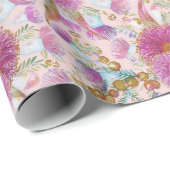 Eucalyptus en Wattle roze bloeit Cadeaupapier (Rol Hoek)