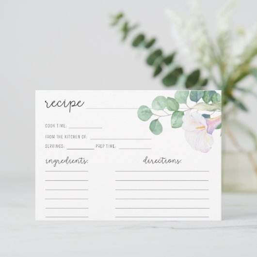 Eucalyptus en witte calla - Receptenkaart (Staand voorkant)