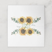 Eucalyptus en Zonnebloem Bloemen Bruiloft Plaatskaartje (Buitenkant ongevouwen)