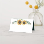 Eucalyptus en Zonnebloem Bloemen Bruiloft Plaatskaartje (Achterkant)
