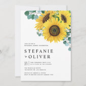 Eucalyptus en zonnebloemen repetitie Dinner Kaart (Voorkant)