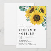 Eucalyptus en Zonnebloemen Verlovingsfeest Kaart (Voorkant / Achterkant)