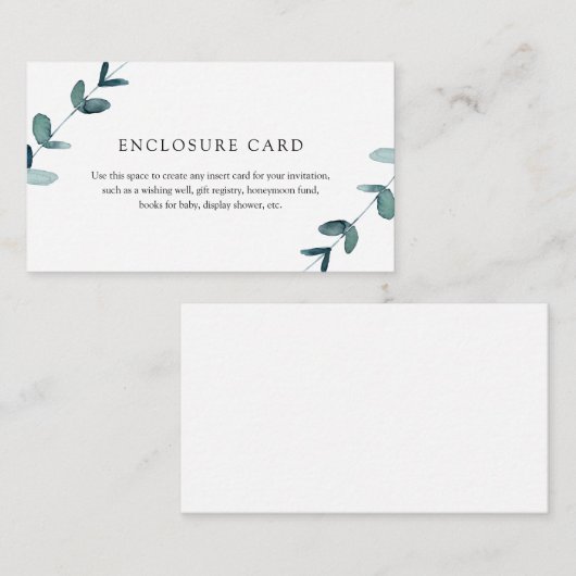 Eucalyptus Enclosure Card Informatiekaartje (Voorkant / Achterkant)