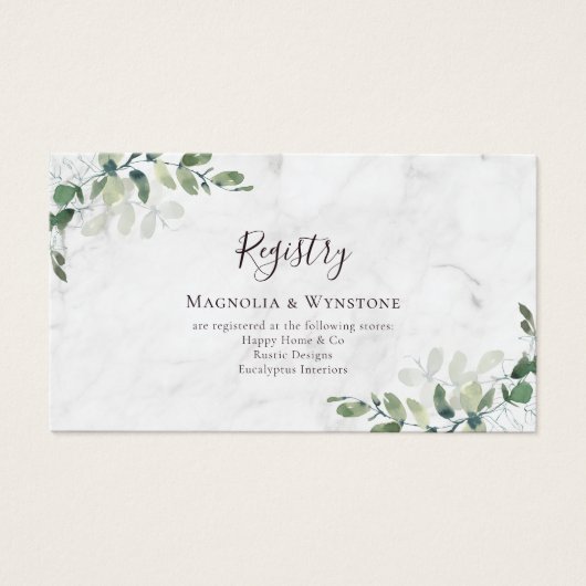 Eucalyptus Enclosure Kaart BUDGET Weddenschap (Voorkant)