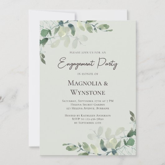 Eucalyptus Engagement Party Kaart (Voorkant)