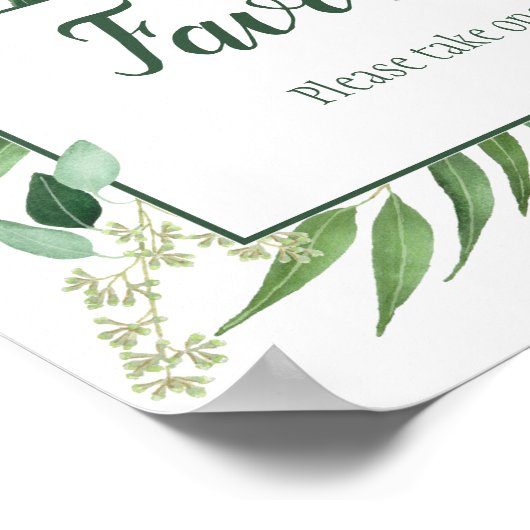 Eucalyptus Envy 8x10 Favors Wedding Sign Poster (Hoek)