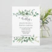 Eucalyptus Envy Framed Huwelijksuitnodiging Kaart (Staand voorkant)