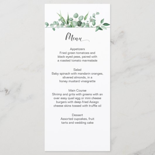Eucalyptus Envy Menu Kaarten (Voorkant)