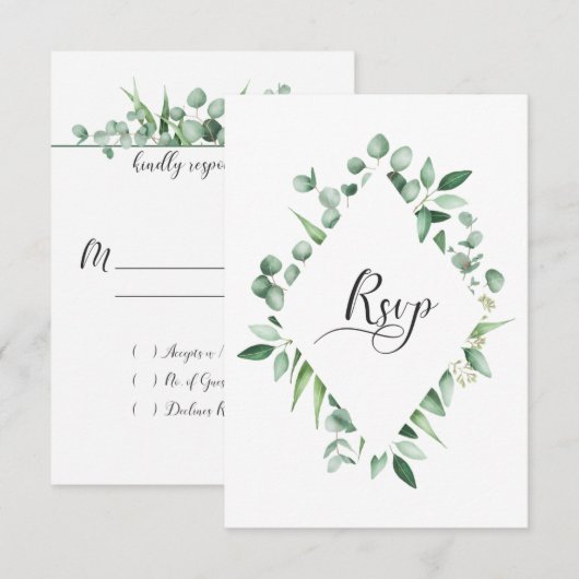 Eucalyptus Envy Waterverf RSVP (Voorkant / Achterkant)