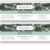 Eucalyptus Essential Oils Geurstof Flesetiket Sticker (Voorkant)