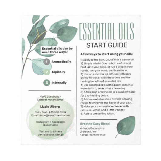 Eucalyptus Essential Oils Start Guide Notitieblok (Voorkant)