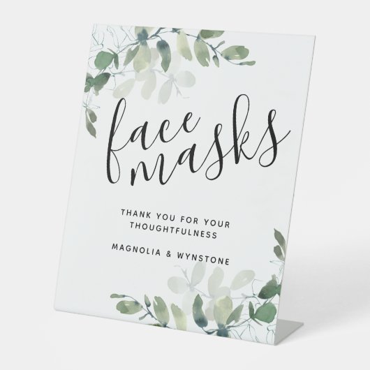 Eucalyptus Face Maskers Weddenschap Reclamebord Met Voetstuk (Voorkant)