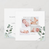 Eucalyptus Faire-part de Naissance Garçon Kaart (Voorkant / Achterkant)