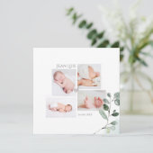 Eucalyptus Faire-part de Naissance Garçon Kaart (Staand voorkant)