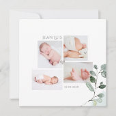 Eucalyptus Faire-part de Naissance Garçon Kaart (Voorkant)