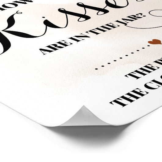 Eucalyptus Fall Hoeveel Kusjes Bruidsfeest bord Poster (Hoek)