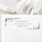 Eucalyptus familie begrafenis retouradres etiket (Insitu)