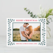 Eucalyptus Family Foto Merry kerst Feestdagenkaart (Staand voorkant)