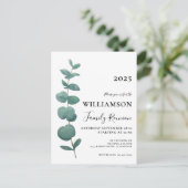 Eucalyptus Family Reunion Invitation Briefkaart (Staand voorkant)