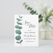 Eucalyptus Family Reunion Save the Date Briefkaart (Staand voorkant)