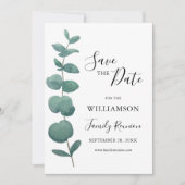 Eucalyptus Family Reunion Save the Date Kaart (Voorkant)