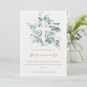 Eucalyptus Fauna Cross Godouders Voorstel Uitnodig Bedankkaart (Staand voorkant)