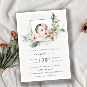 Eucalyptus Fauna Foto eerste Heilige Communie Uitn Bedankkaart