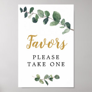 Eucalyptus Favors Sign Poster