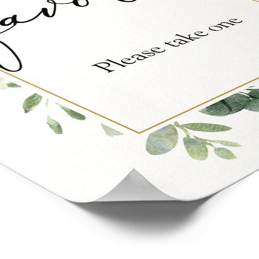 Eucalyptus Favors Sign Poster (Hoek)