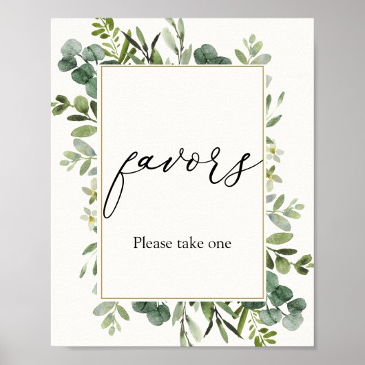 Eucalyptus Favors Sign Poster (Voorkant)