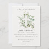 Eucalyptus Fern Fauna Cross Memorial Service Kaart (Voorkant)