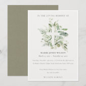 Eucalyptus Fern Fauna Cross Memorial Service Kaart (Voorkant / Achterkant)