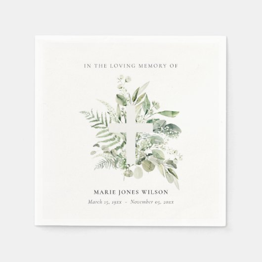 Eucalyptus Fern Fauna Herinneringssympathie Servet (Voorkant)