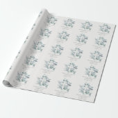 Eucalyptus Fern Foliage Cross Eerste Heilige Commu Cadeaupapier (Uitgerold)