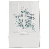 Eucalyptus Fern Foliage Cross Eerste Heilige Commu Medium Cadeauzakje (Achterkant)