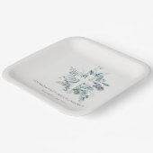 Eucalyptus Fern Foliage Cross Eerste Heilige Commu Papieren Bordje (Gebogen)