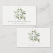 Eucalyptus Fern Foliage Cross Eerste Heilige Commu Plaatskaartje (Voorkant / Achterkant)