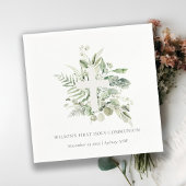 Eucalyptus Fern Foliage Cross Eerste Heilige Commu Servet
